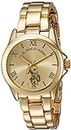 U.S. Polo Assn. Women's USC40043 Analog Display Analog Quartz Gold Watch, Gold, Modern