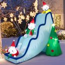 2M Christmas Inflatable Polar Bear Slide Scene Decoration with LED Lights