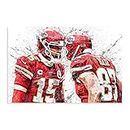 Travis Kelce And Patrick Mahomes Poster Prints For Wall Paper Posters Chief Canvas Wall Decor Unframe-style 12x18inch(30x45cm)