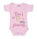 ARVESA Bua Little Princess Theme Unisex Baby 3-6 Month Pink Romper Onesie Half Sleeve Envelope R-962-M-PINK Bua Loves Baby Clothes, Bua Onesie, Bua Baby Romper.