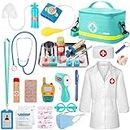 Sundaymot Doctor Kit for Kids, 34 Pcs Pretend Playset for Toddlers, Doctor kit for Toddlers 3-5, with Medical Bag, Stethoscope and Other Accessories, for Boys and Girls Fun Role Playing Game