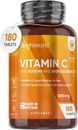 Vitamin C 180 Tablets 1000mg for Immune Health Support, Bones, Joints & Stress
