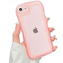 GYZCYQ Cute Curly Wave Frame Shape for iPhone 6 Plus/6s Plus Case Slim Fit Shockproof Thin Soft Silicone Protective Cover for Girls Women - Pink
