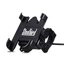 Steelbird Universal Bike Mount Phone Holder 360 Degree Rotating Handlebar Cradle Stand for Bicycle, Motorcycle, Fits All Smartphones (Mobile Holder with USB Charger)