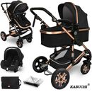 3 in 1 Pram Newborn Baby Buggy Set Travel System with Car Seat Folding Pushchair