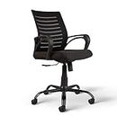 HOME PERFECT ™ Ergonomic MESH MID Back Home/Office Chair Comfortable and REVOLVING SEAT, with Height Adjustable, Push Back TILT Feature Study Chair & Heavy Duty Metal Base- Black (Pack of 1)
