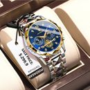 Uhr luxus armbanduhr wasserdichte leuchtende edelstahl quarzuhren reloj hombre