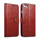 Vultic Leather Wallet Case for iPhone 6 / 6S, Folio Flip Kickstand TPU [Magnetic Closure] Shockproof Card Slots & ID Holder Protective Cover (Brown)
