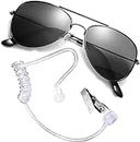 ANYSHOESll 2 Pieces Men in Black Props Includes Earpiece Earplugs Acoustic Tube Headset and Sunglasses Spy Accessories