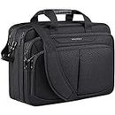 KROSER Laptop Bag 18" Expandable Lightweight Briefcase for 17.3" Laptop Premium Business Work Bag Water-Repellent Messenger Bag with RFID Pockets for School/Travel/Women/Men-Black