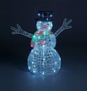 Outdoor Christmas Decorations Snowman Large 3D Spun Acrylic Ice White LED Lights