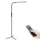 LED Floor Lamp - HaiZR 15W Standing Floor Lamps with 4 Color Temperature/5 Brightness Adjustment/Timer / Memory Function, Adjustable Gooseneck Modern Reading Floor Lamps for Bedrooms, Living Room, Office, w/Remote