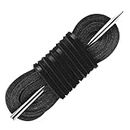 LolliBeads (TM 3mm Flat Genuine Leather Shoe Lace Strip Cord Braiding String with Lacing Needle Lacing Kits Black 2 Pcs (144 Inches/ 4 Yards)