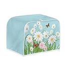 Kuiaobaty Spring Flower Butterfly Toaster Cover for Two Slice Toaster, Daisy Floral Household Appliances Dust Cover Protector Small