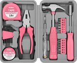 Pink Household Tool Kit - 24 Essential Tools for DIY Women Tool Kit Projects UK