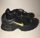 NIKE MAX AIR Black & Gold Running Walking Sneakers Boys Girls Shoes Size 5.5 #j