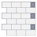 WoStick Peel and Stick Wall Tiles (10-Sheets), Subway Self Adhesive Wall Tiles Tile Stickers Backsplash for Kitchen Bathroom Home Decoration White(30.5x30.5cm)