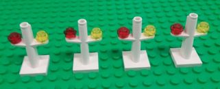 *NEW* Lego White 3 Prong Train Track Signals for Trains City Settings - 4 pieces