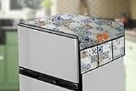 The Furnishing Tree Fridge Top Cover compatible for Samsung ‎RT28C3742S8/HL, 236 Ltr WxL 65x111 in CM Mosaic Pattern Cream
