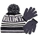 Polar Wear Boys & Teens Winter Knit Beanie Hat & Glove 2 Piece Cold Weather Accessory Set
