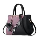 haipky Women Handbag Top Handle Elegant Embroidery Shoulder Bags Classic Shopper Ladies Crossbody Handbags (Purple)