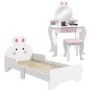 ZONEKIZ Set mobili camera da letto bambini per 3-6 anni, design coniglio