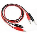 1M 4mm Banana Plug to Alligator Clips Test Leads Kit Crocodile Clips Copper Soft Cable Wire Set 2PCS Red + Black