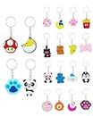 GADMEXILY 100pcs Cartoon Keychain for Kids Party Favors, Mini Cute Keyring for Classroom Prizes, Birthday Christmas Party Favors Gift, Goodie Bag Stuffers Supplies, 20 Colors