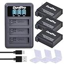 DuraPro Lot de 3 batteries 1680 mAh + chargeur USB LED 3 canaux pour caméra d'action GoPro Hero4 Hero 4 AHDBT-401