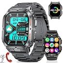 Smart Watch for Men(Answer/Dial Calls),1.95'' AMOLED Touch Screen,120+ Sports Modes,IP68 Waterproof Smartwatch with Heart Rate/SpO2/Blood Pressure 360 mAh Fitness Watch for Android/iOS Black
