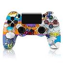 PS4 Wireless Controller, Wireless Controller with Double Shock/Stereo Headset Jack/Touch Pad(Graffiti Style)