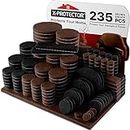 235 pcs Felt Furniture Pads Brown & Black X-Protector! Huge Quantity of Furniture Pads for Hardwood Floors – Your Ideal Wood Floor Protectors for Furniture. Protect Any Type of Hard Floor!