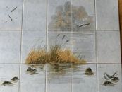 Fliese Wandbild Vögel See Feuchtgebiet 15-teiliges Bild Pilkington's Feature handbemalt