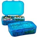 Tabletten-Aufbewahrungsbox mit 6 Fächer, tragbare Aufbewahrungsbox für deine Tabletten, Medikamente, Nahrungsergänzungsmittel, Vitamine und Fischöle, 2er-Pack, blau