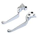 Vkinman Chrome Hand Levers Brake Lever + Clutch Lever Replacement for Harley Hand Controls 1996-2006