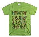 Huntin' Fishin' & Lovin' Every Day Camouflaged Lover Funny Shirt, Lime, Medium