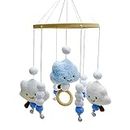 Auptiz Baby Windspiel Krippe mit Filzkugeln 3D Wolken Mobile Bettglocke, Kinderzimmer hängende Bettglocke Mobile, Bettglocke Baby Bett hängende Spiel Mobile