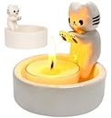 Katzen Kerzenhalter,Niedliche Cat Candle Holder,Cartoon Katzen Teelichthalter mit Wärmenden Pfoten für Katzenliebhaber Heim und Büro Dekoration