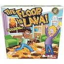 Floor is Lava. Divertido y dinámico juego para niños. Gira la ruleta y salta a una piedra o tapete porque ¡el suelo es lava! 2 a 6 jugadores., de habilidad a partir de 5 años.