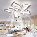 LED Ceiling Fan with Lighting, Creativity 5 Flames, Quiet dimmable Fan Light Ceiling Light with Remote Control and APP Control