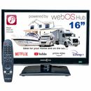 Smart TV 16" (webOS) Full HD 12V 240V Freeview & Sintonizzatore SAT, telecomando magico