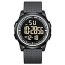 GOLDEN HOUR Ultra-Thin Minimalist Sports Waterproof Digital Watches Men with Wide-Angle Display Rubber Strap Wrist Watch for Men Women, resin/black, sports