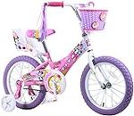 Titan Girl's Flower Princess BMX Bike for 4-9 Years Girls with Training Wheels 16 Inch Kids Toddler Bicycle with Utility Basket & Streamers - Pink