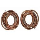 Pack of 2 (183 cm) Leather Treadle Belt for Sewing Machine Belt with Metal Hook (Brown)