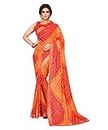 Yashika Women's Printed Georgette With Lace Saree With Blouse Piece (VERA RED)