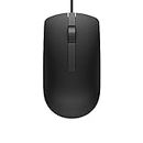 Dell MS116 Wired Optical Mouse, 1000DPI, LED Tracking, Scrolling Wheel, Plug and Play