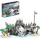Reobrix 66012 Pirate Bay Skull Island Building Blocks, MOC Large Pirate Scene Island Model Kit for Adults and Teenagers, Compatible with Lego, 2960 Pieces