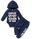 Viworld Newborn Baby Boy Clothes Infants Letter Print Long Sleeve Hoodies Romper+Long Pants 2PCS Fall Winter Outfits Set, Navy Blue 1, 12-18 Months