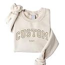 GODMERCH Custom Embroidered Sweatshirts Design Your Own, Personalized Crewneck Sweatshirt For Women, Add Your Own Custom Text, Custom Embroidered Hoodie, Mothers Day, Christmas
