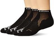 Thorlos Experia XCCU Thin Cushion Running Low Cut Socks, Black/Black (3 Pair Pack), Small